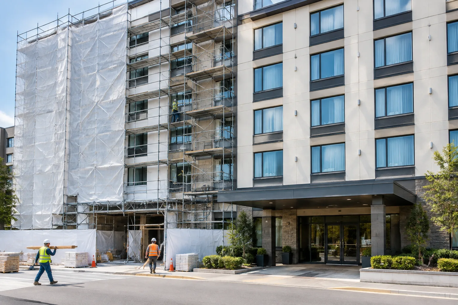 Multi-storey hotel refurbishment project